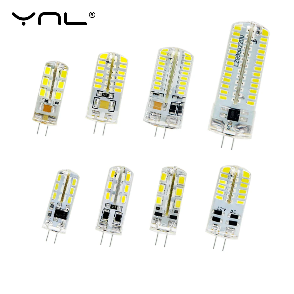 10Pcs G4 Led Bulb 2W 3W 5W 9W 10W 12W 15W AC/DC12V/AC220V 3014SMD Silicone Lamp Warm White/White l 360 Degree Angle LED Light