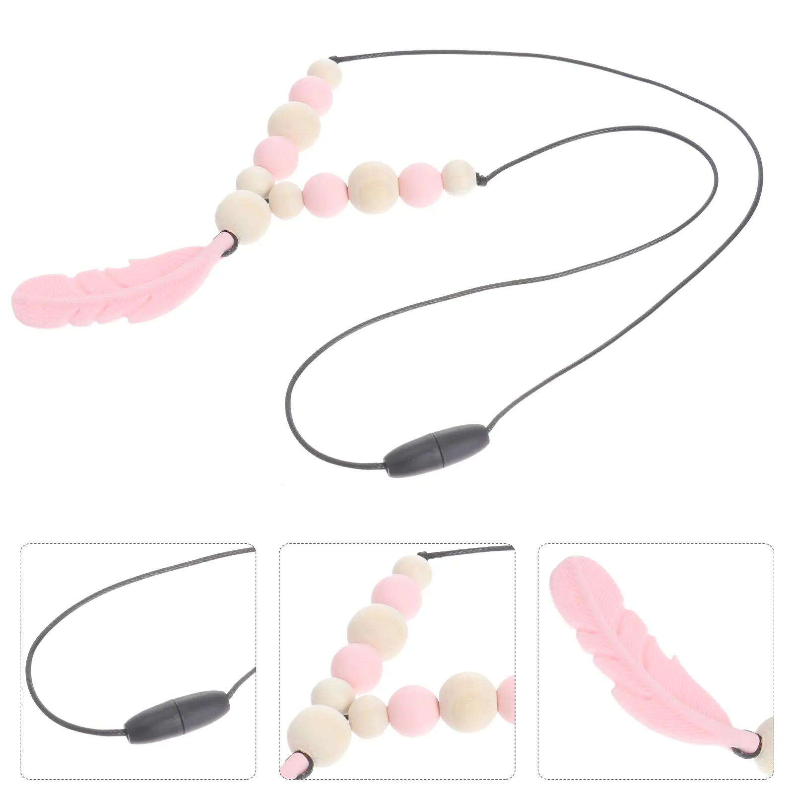 

Silicone Baby Teething Necklace Molar For Newborn Infant Biting Relief Durable Soft Teether Safe Baby Shower Gift