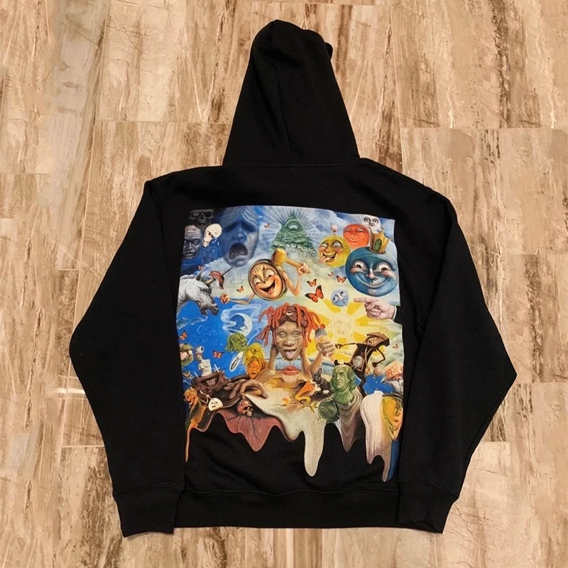 

Trippie Redd Life's a Trip Album fiti Hoodie Hip Hop Sle Youth Faion Cotton 00% Overhead Sweatirt
