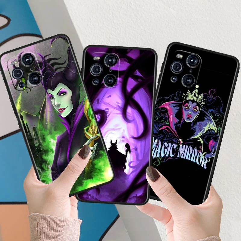 Disney Poison Queen For OPPO Find X6 X5 X3 X2 F21S F21 Pro Lite Neo Black Silicone Fundas Soft Cover Capa Phone Case