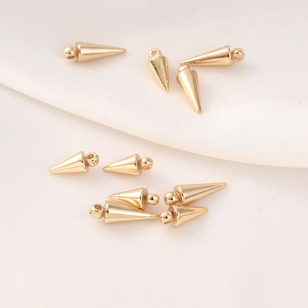 

Гладкая коническая подвеска с позолотой 14 карат, серьги своими руками, серьги, кисточки, заклепки, маленькие подвески, серьги-гвоздики, материалы для подвесок