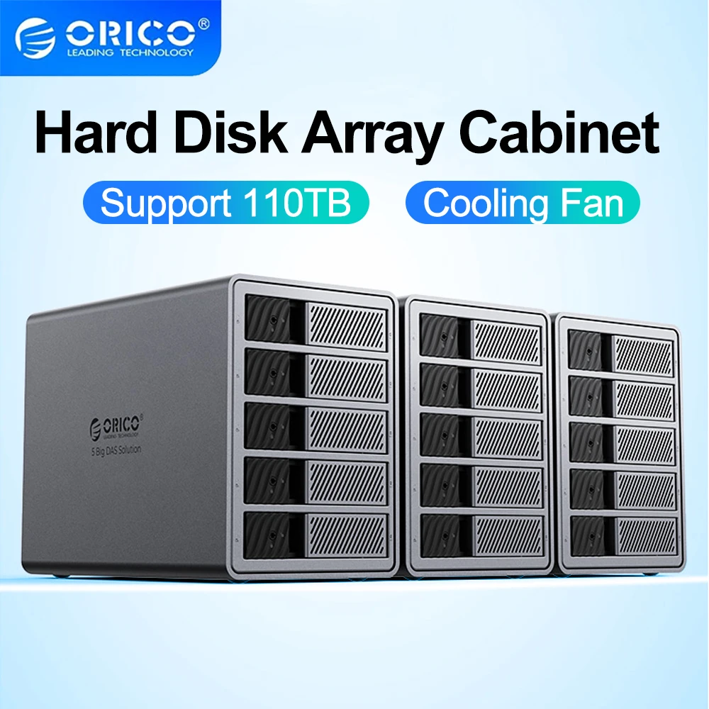 ORICO 3.5 Inch Array Cabinet USB3.0 5Gbps HDD Docking Station Aluminum External Hd Case with 150W Power Cooling Fan for PC Case