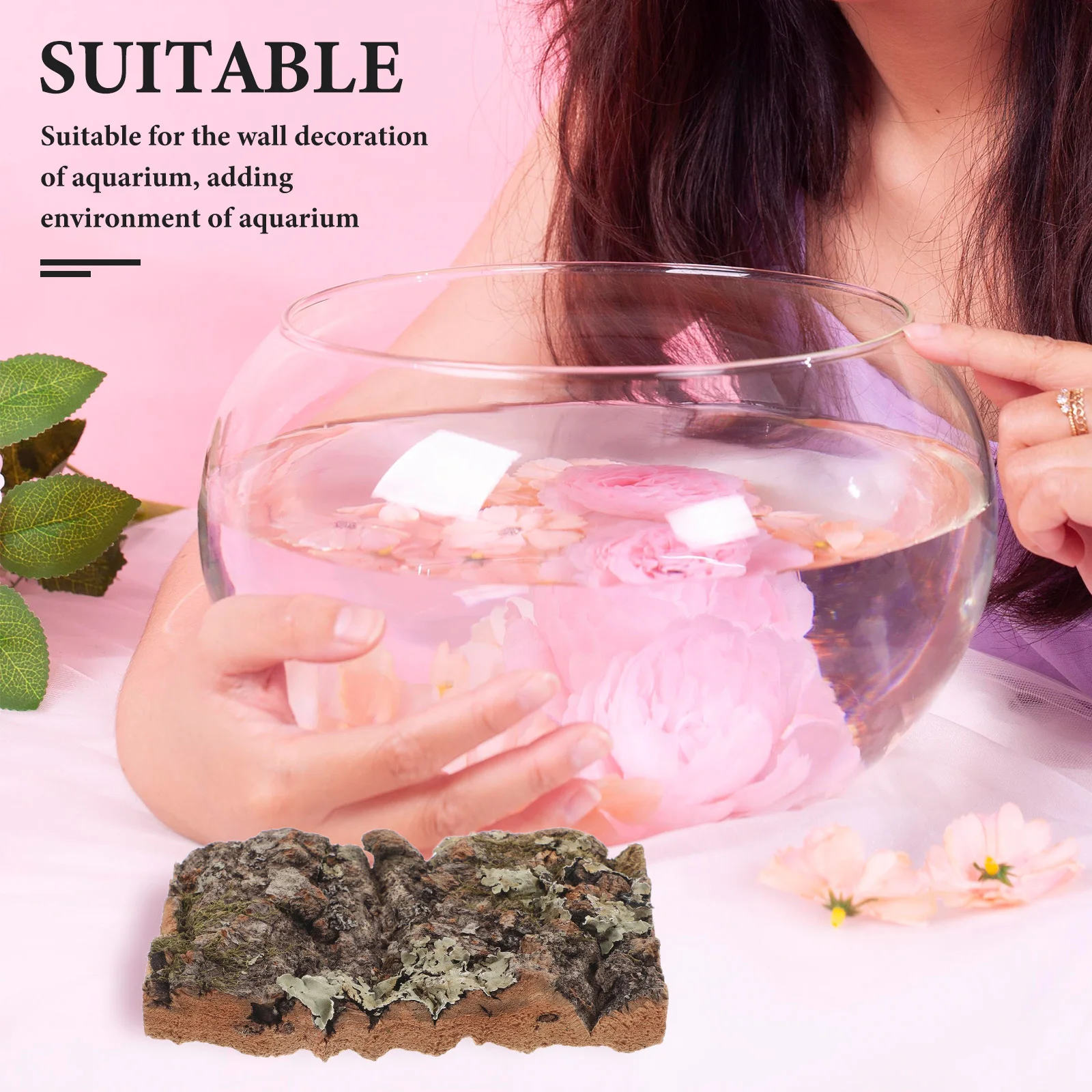 Cork Bark For Reptile Tank Decor Fish Tank Plant Wall Aquarium Background Tree Bark Decor Terrarium Supplies Lizard Climbing