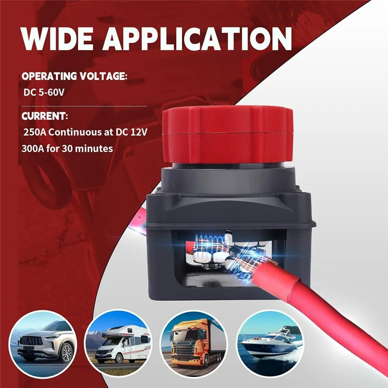 AAAN-DC 5-60 فولت لمركبة بحرية سيارة شاحنة RV متوافق مع المعزل الرئيسي قطع/إيقاف التبديل مفتاح فصل البطارية مع الفولتمي #5