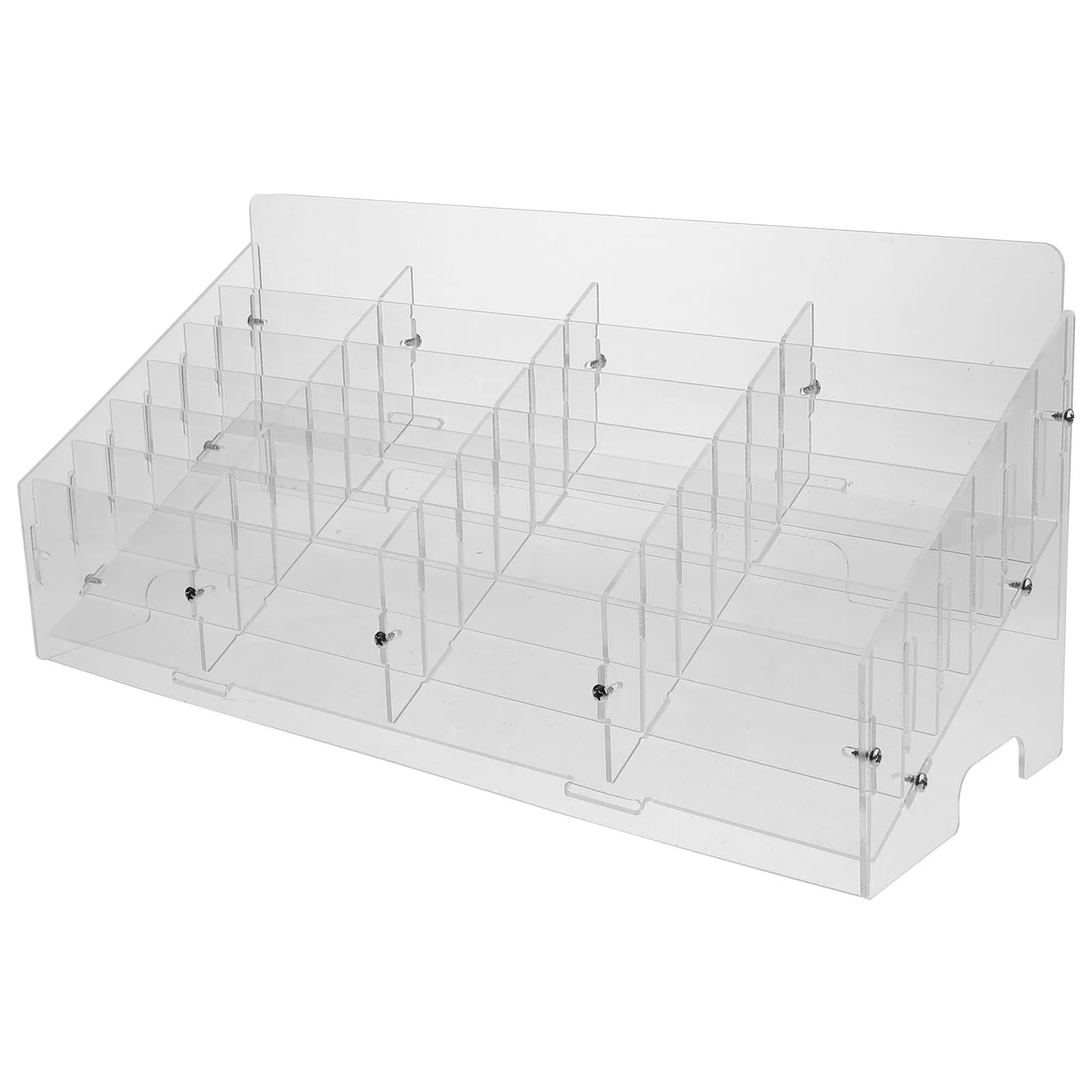 

Acrylic Phone Storage Box Multi-Grid Organizer Portable Lightweight Desk Accessory Business Meetings Conference Use