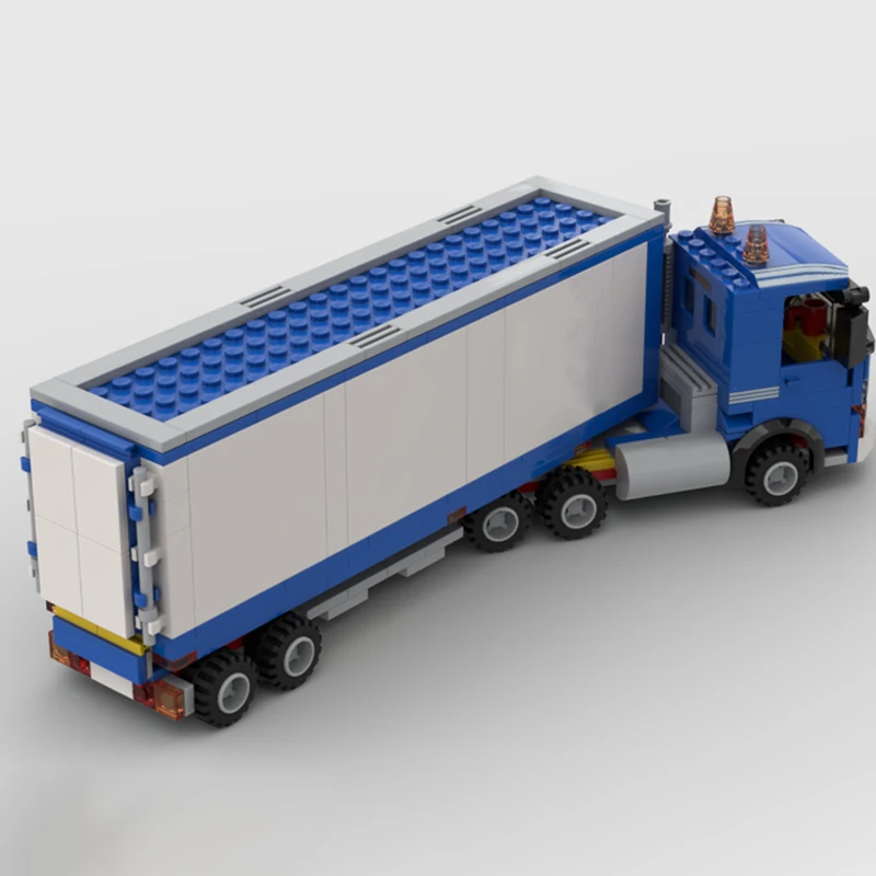 251PCS MOC-76026 Mini Engineering Serie Stadt Linien Semi Lkw Baustein Modell Ziegel Set Kreative Urlaub Erwachsene Weihnachten geschenke