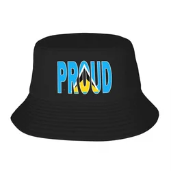 New St Lucia Flag in The Word Proud - Saint Lucia - Soca Mode Bucket Hat foam party hats Icon Hat For Men Women's