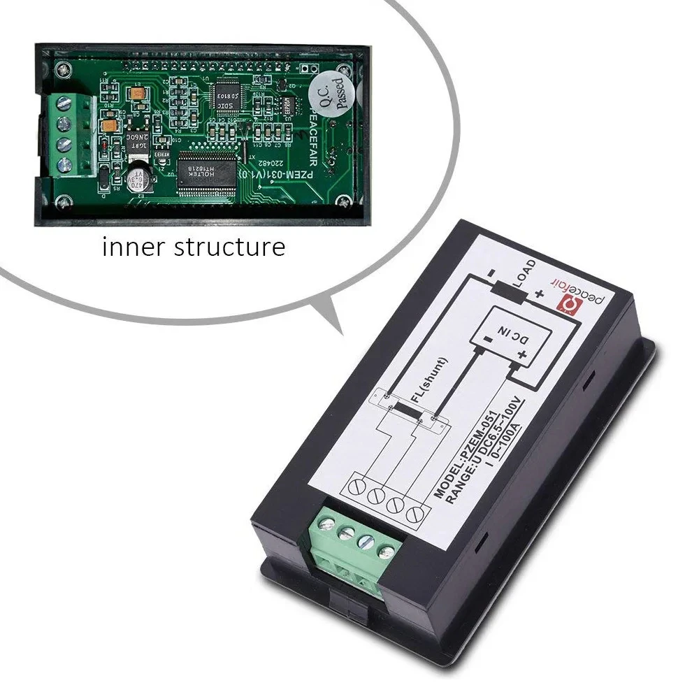 PZEM Multifunctional DC Meter Solar Energy Voltage Current Capacity Meter 6.5-100V Solar Panel Production Monitor Battery Tester