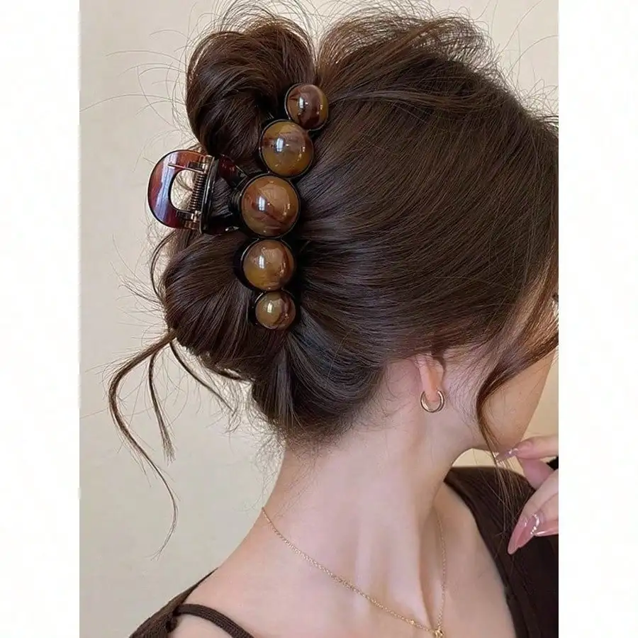 

1pc High-Quality Faux Pearl Hair Claw Clip, Large Size Suitable For Thick Hair, Hair Accessory For Bun Updo,Stocking Stuffers,Stocking Fillers,Stocking Stuffers For Women,Stocking Fillers Women, Stocking Stuffers For Adults,Stocking Fillers For Adult