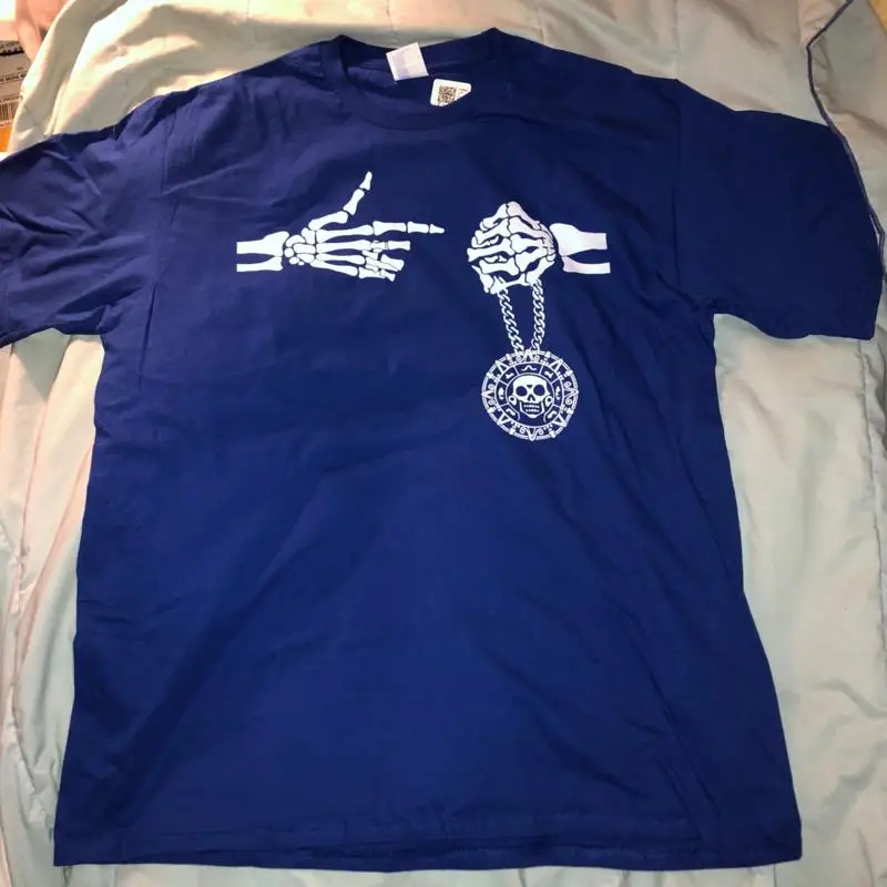 Футболка Run The Jewels Skeleton RTJ Royal Blue рэп хип-хоп размер XL X большой NWT