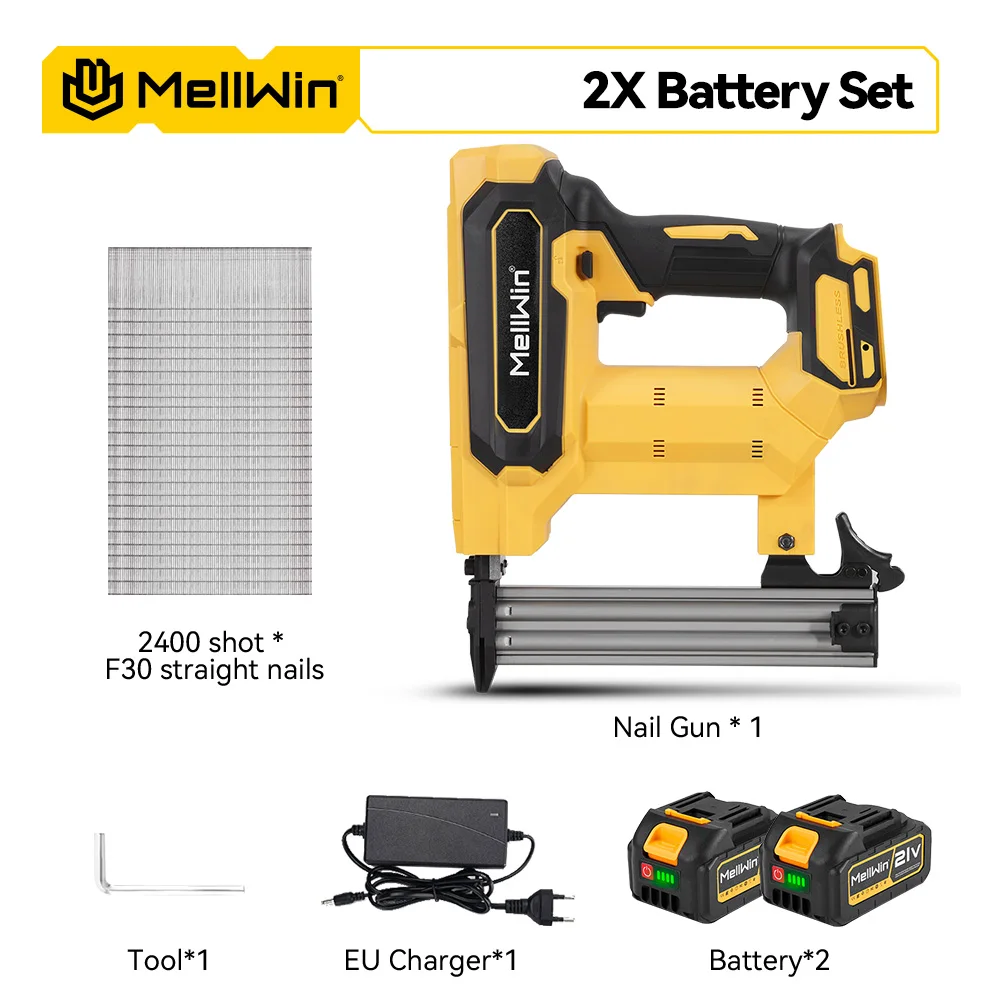 MELLWIN Draadloze Elektrische Schiethamer 2 Modus Draadloze Nietmachine Framing Nailer Tacker Meubels Power Tool Voor Makita 18 V Batterij pin