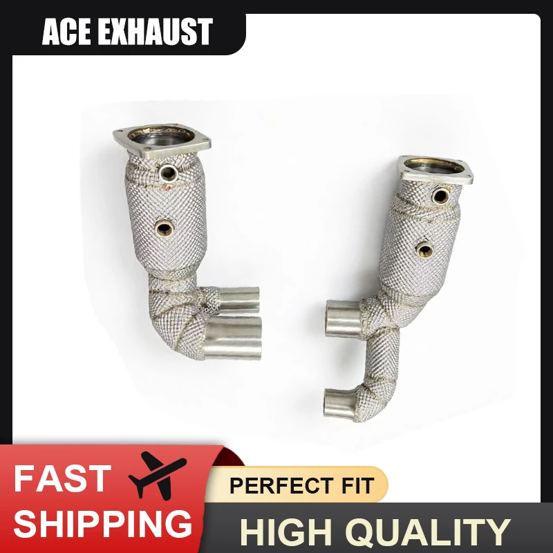 Leistungs-Auspuff-Downpipe für Porsche Carrera 911 991.2 3.0T mit Hitzeschutz, Automobil-Upgrade-Leistungsteil – Detail 3