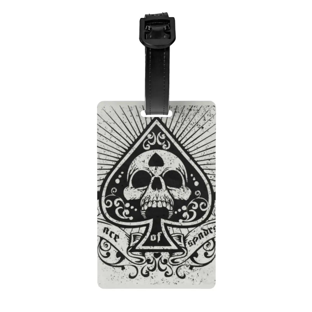 Ace Of Spades Etiquetas de equipaje personalizadas para maletas, juego de cartas para jugadores de póquer, cubierta de privacidad, tarjeta de identificación con nombre