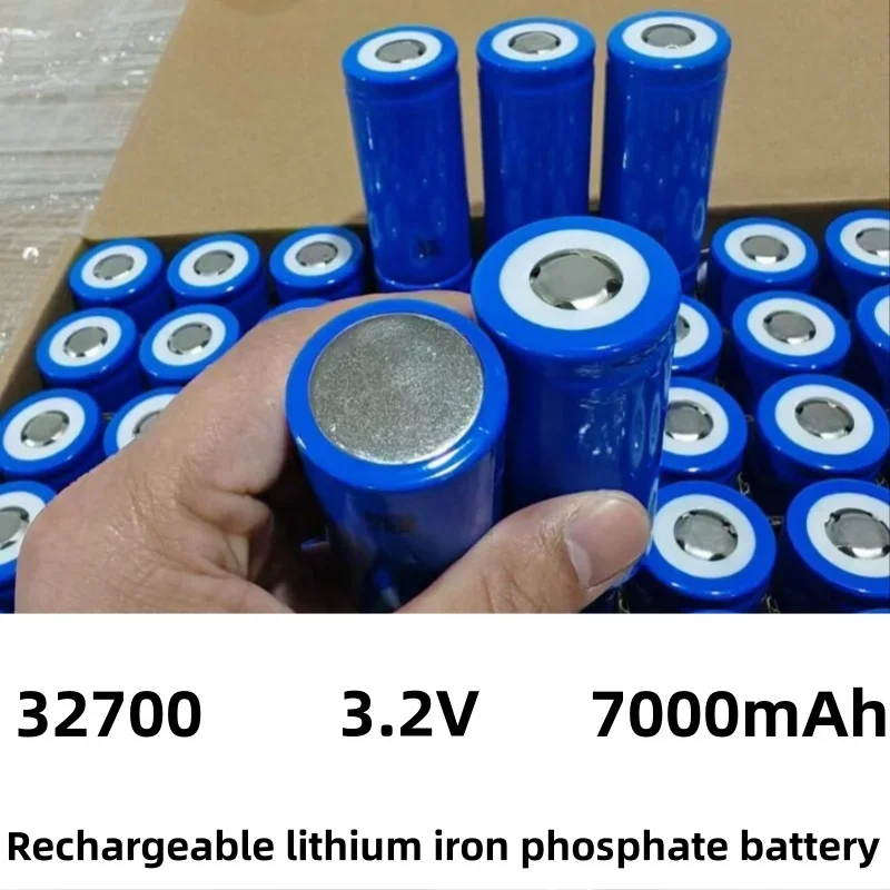 32700 3.2V 7000mAh Lifepo4 Rechargeable Battery Cell LiFePO4 35A Discharge Power Batteries for LED Flashlights Emergency Lights