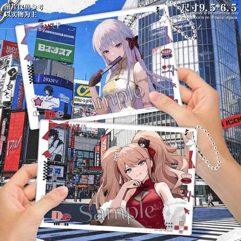Junko Enoshima Tomka Anime KeyChain ‌Kyoko Kirigiri Makoto Naegi Men Key Chain for Women Cartoon Figure Acrylic Keyring Pendant