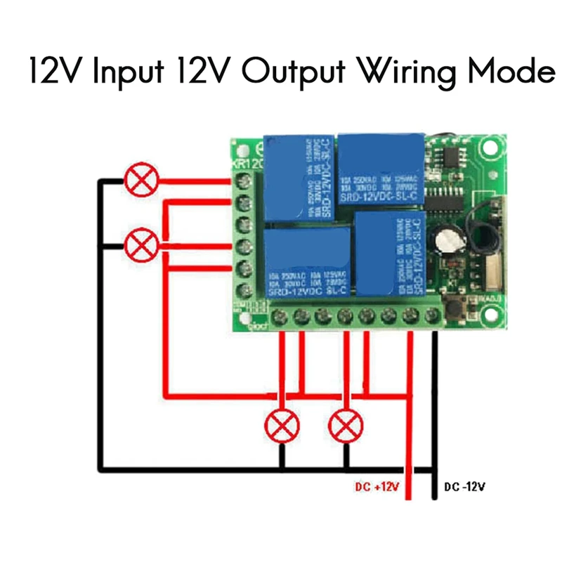 Top Deals 2X Universal Wireless Remote Control Switch DC 12V 4CH Relay Receiver Module With 4 Channel RF Remote 433Mhz Transmitt