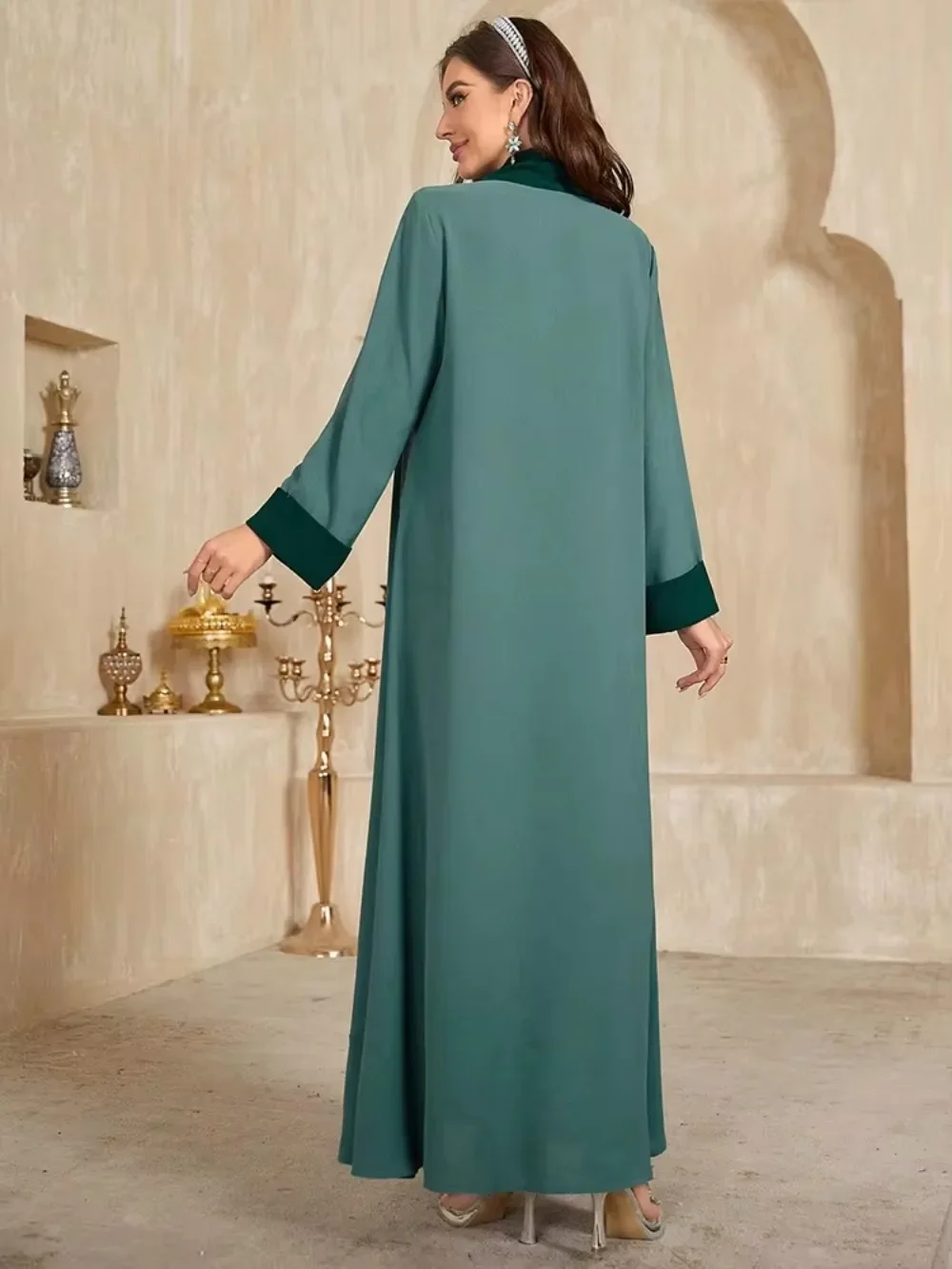Eid Maroc Robe Maxi femmes musulmanes Abaya dubaï Abayas dubaï turquie robes de soirée caftan Robe Longue robes Largos