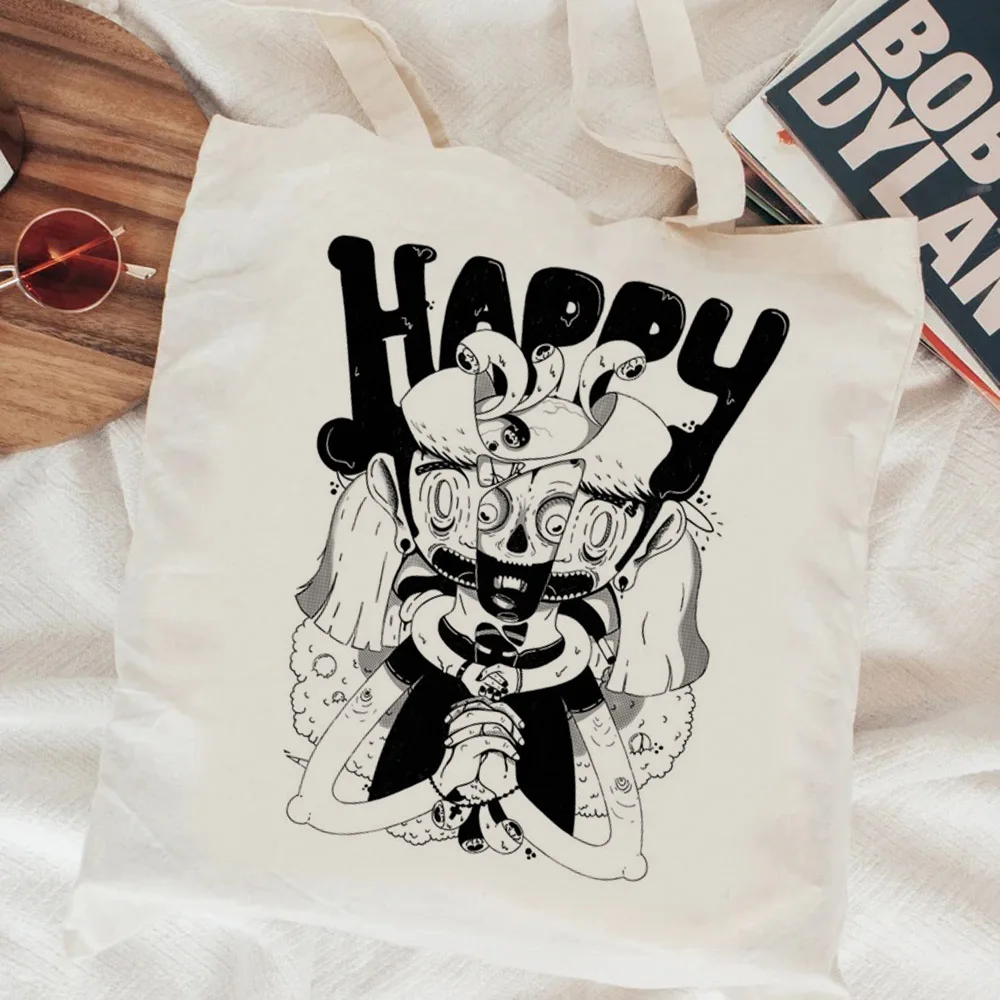 Y2k Cyber Manga Funny shopping bag canvas jute bag handbag shopping eco bolsa bag foldable reciclaje custom