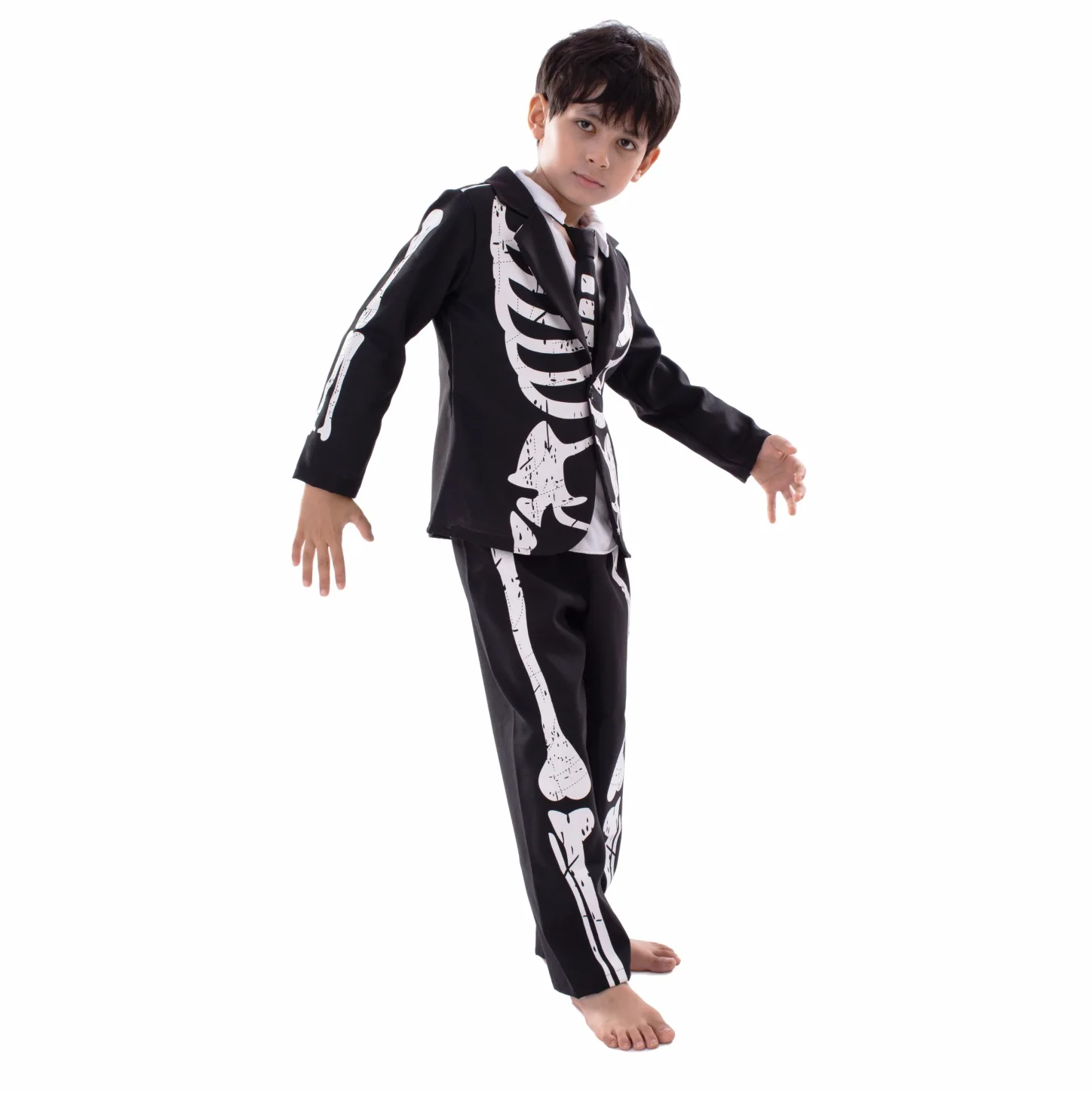 Halloween gruselige Schädel Cosplay Kostüm Jungen Mädchen Kinder Kostüm Urlaub Party lustige Skelett Druck Bühne Performance Kleidung