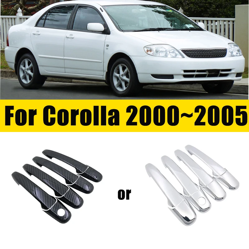 For Toyota Corolla Verso E120 SportsVan 2000~2005 2004 2003 Door Handle Car Door Anti-scratch Trim Carbon Fiber Car Accessories