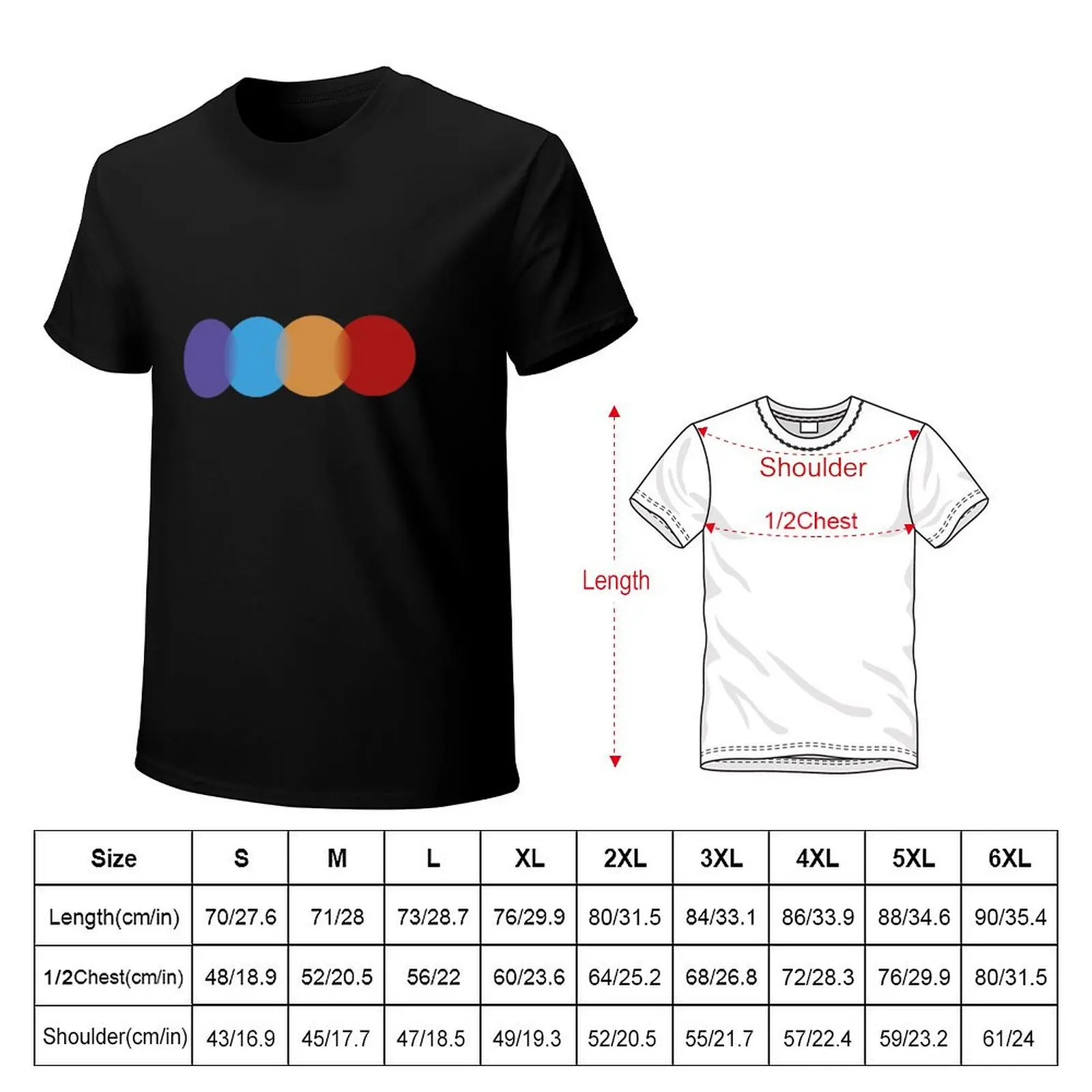 Purple Blue Orange Red T-Shirt Festive Simple T-Shirt