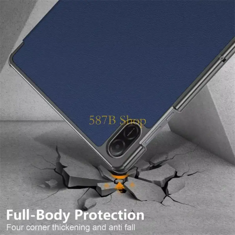 

587B Shockproof Protective Case Stand Case PU Leather Cover with Auto Sleep Wake Stand Case For Pad X8A 11inch 2024
