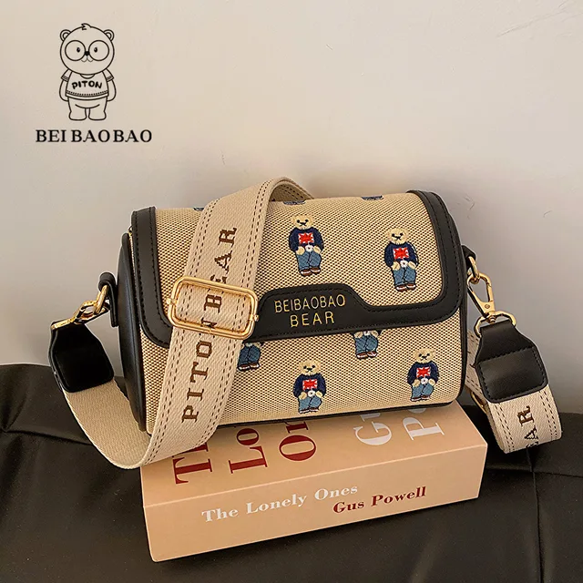 Beibaobao 2024 nowa pojedyncza torba na ramię Crossbody modna sztuka torba haftowana poduszka torebka koreańska Bolso de mujer