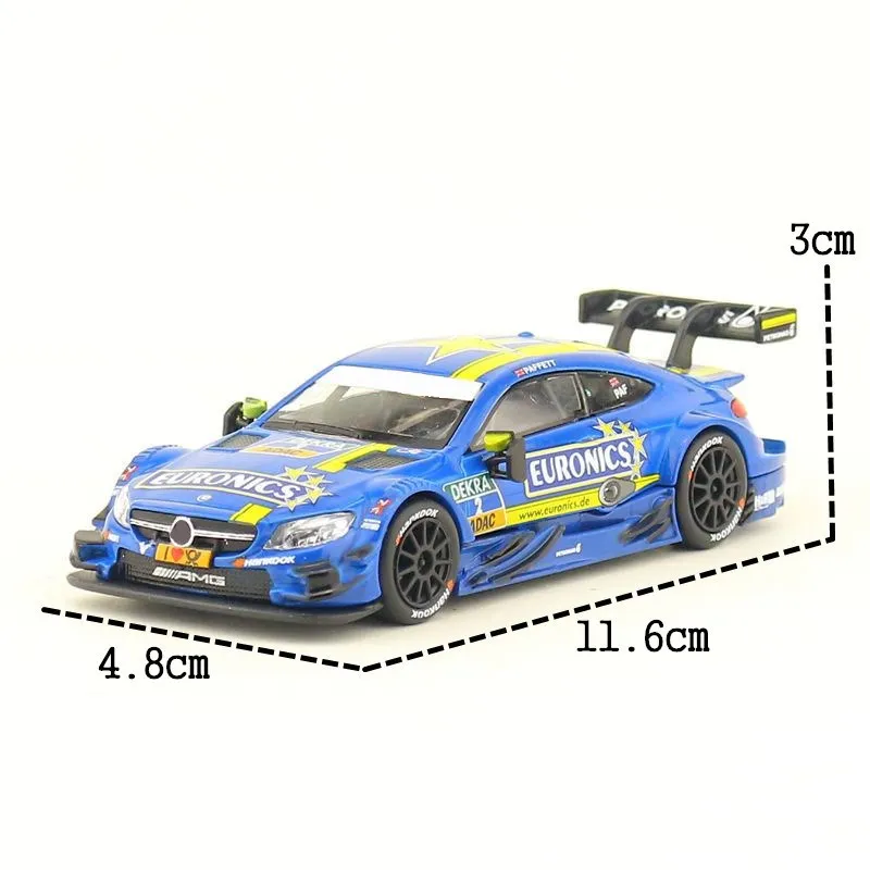 1/43 Scale RMZ City Toy Vehicle Diecast Model Mercedes-Benz C63 AMG DTM Racing Car Educational Collection Gift for Kid Display