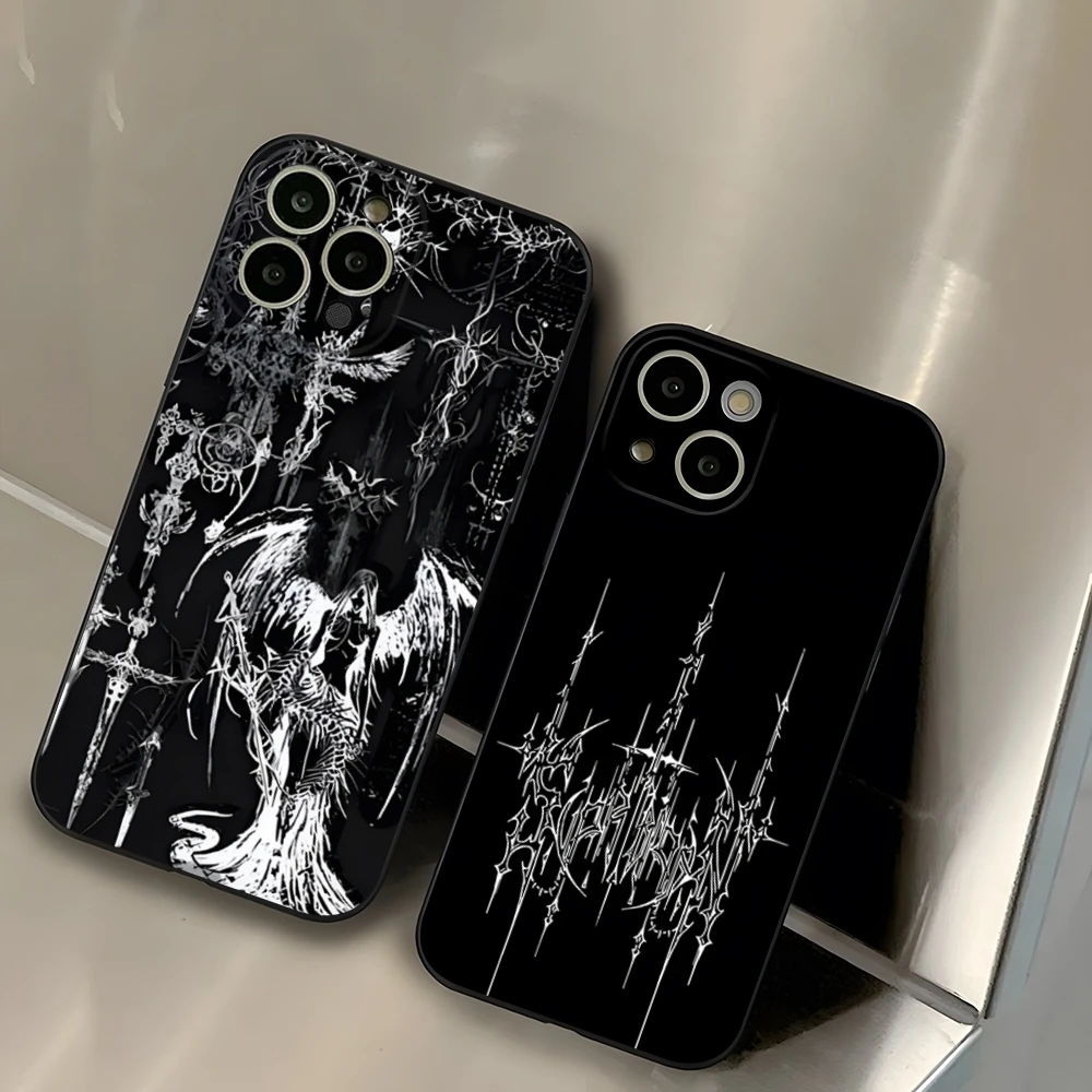 Cyber Sigil Cross Phone Case Apple For Iphone 15 Pro Max 16 Pro 14 Plus 13 Mini 11 12 Xr X Xs 7 8 SE Plus Back Cover