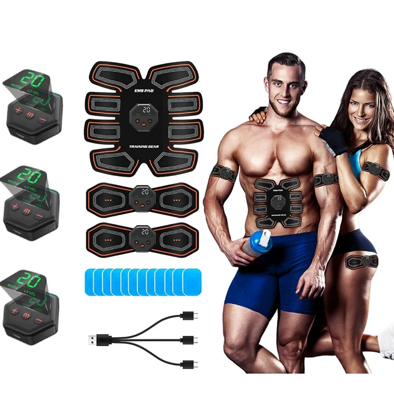 

Тренажер-стимулятор мышц EMS, электрический тонер для мышц живота, 10 режимов и 20 уровней интенсивности [AA74-AAA]