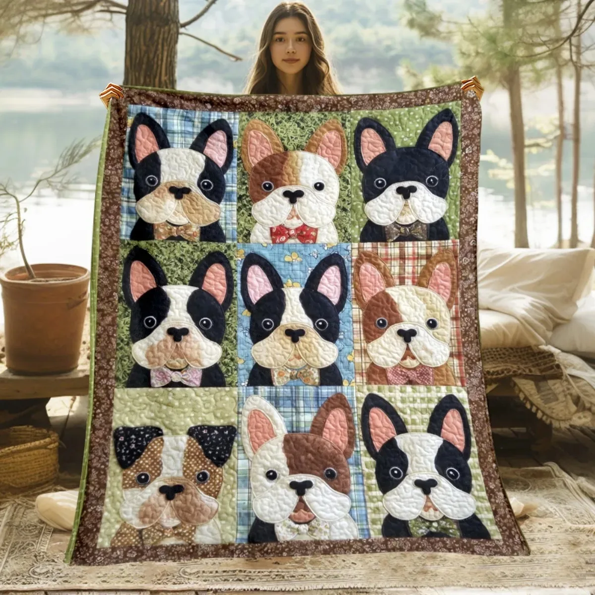 

Фланелевое одеяло с HD-принтом головы французского бульдога, мягкое и теплое, для путешествий, кемпинга, дивана, гостиной, кресла, кровати, подарок