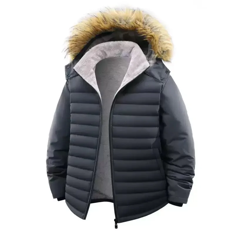 冬のファッショントレンドアメリカンヴィンテージ厚く暖かいフード付き綿入りジャケットメンズカジュアルルーズスポーツ大きいサイズコート