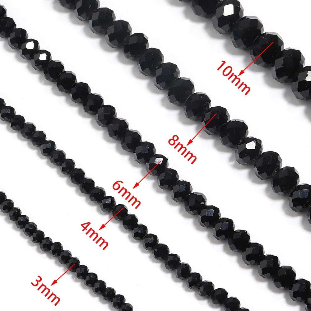 3 4 6 8 10mm Crystal Rondelle Beads Abacus Faceted Glass Loose Spacer Beads For Jewelry Making DIY Bracelet Necklace Accessories