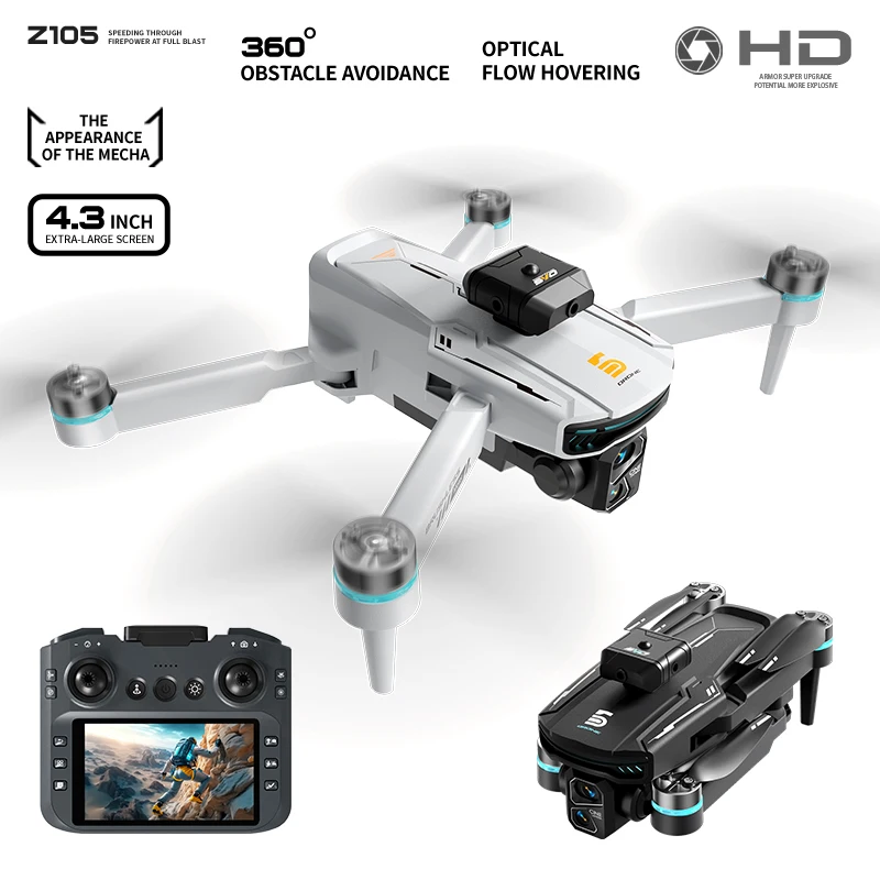 

Новый горячий дрон Z105 8K Professional 5G GPS HD Dual Photography 5KM Бесщеточный складной большой экран RC Quadcopter детские игрушки подарки