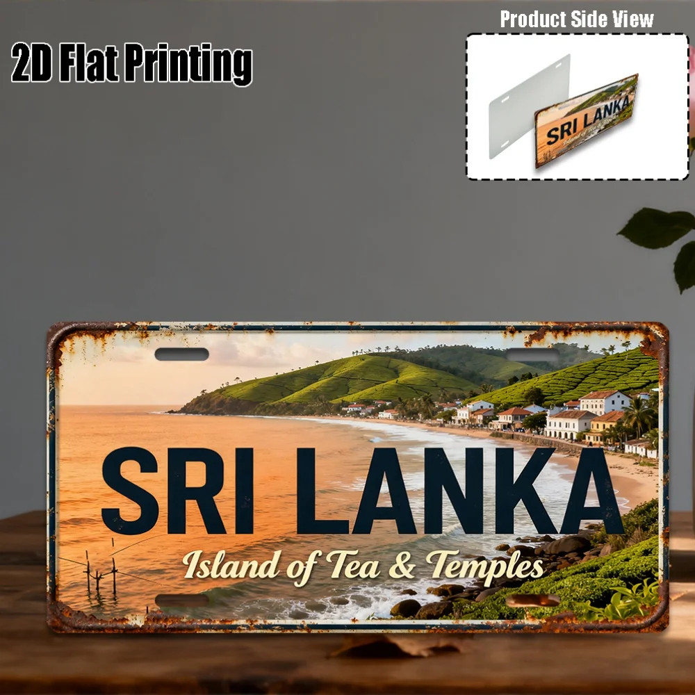 2D Flat- 1pc Vintage Sign with a Sri Lanka Theme| Vintage Sign, for Decorative Purposes Solely, Yard Sign And Wall Art(11.8