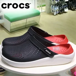 Crocs Lightweight Perforated Clogs with Adjustable Heel Straps and Cushioned Soles Comfort Sandals Slip-Ons Outdoor Beach Shoes