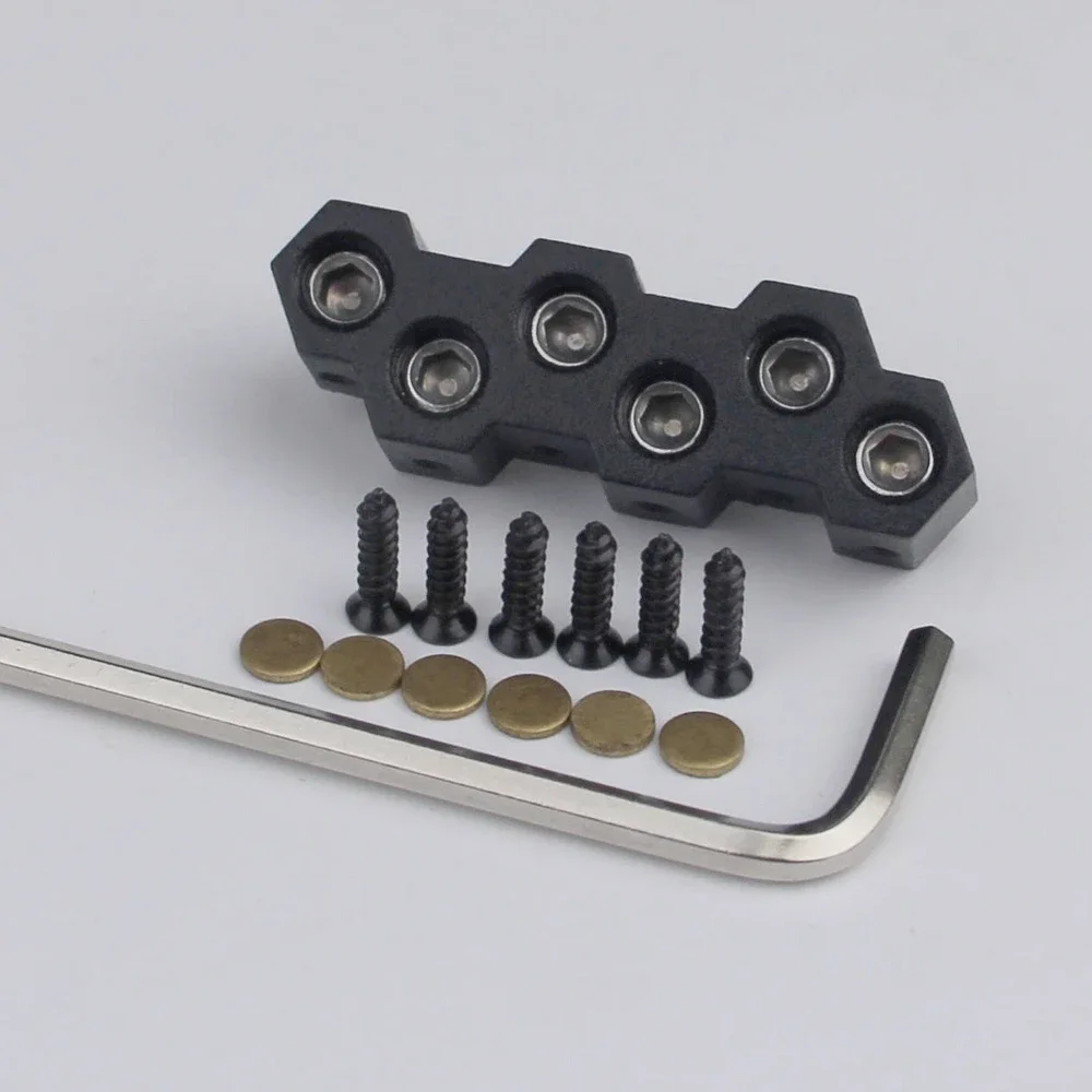 6 String Black Headless Bass Bridge String Lock