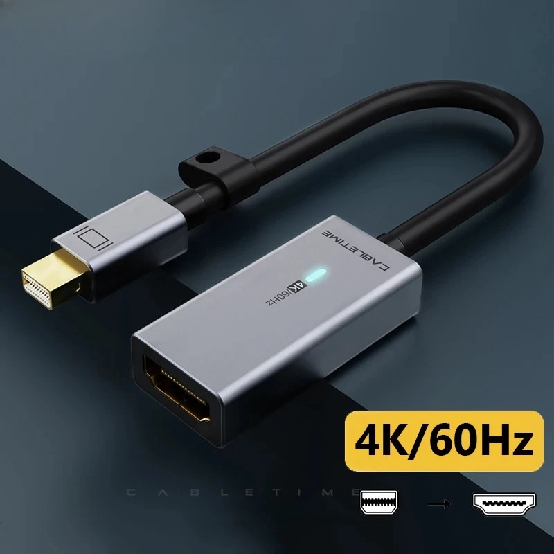 

4K 60HZ Mini Displayport to HDMI адаптер синхронизации данных дыхательный свет мини-конвертер Dp для Macbook Lenovo Acer C315