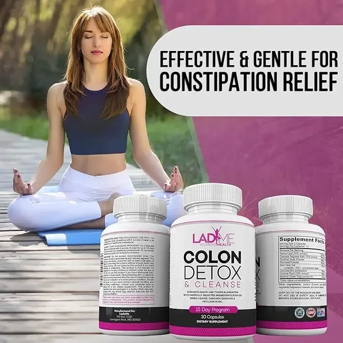 15 Day Colon Cleanser Detox Flush - Psyllium Husk, Cascara Sagrada & Senna Capsules for Intestinal & Digestive Health