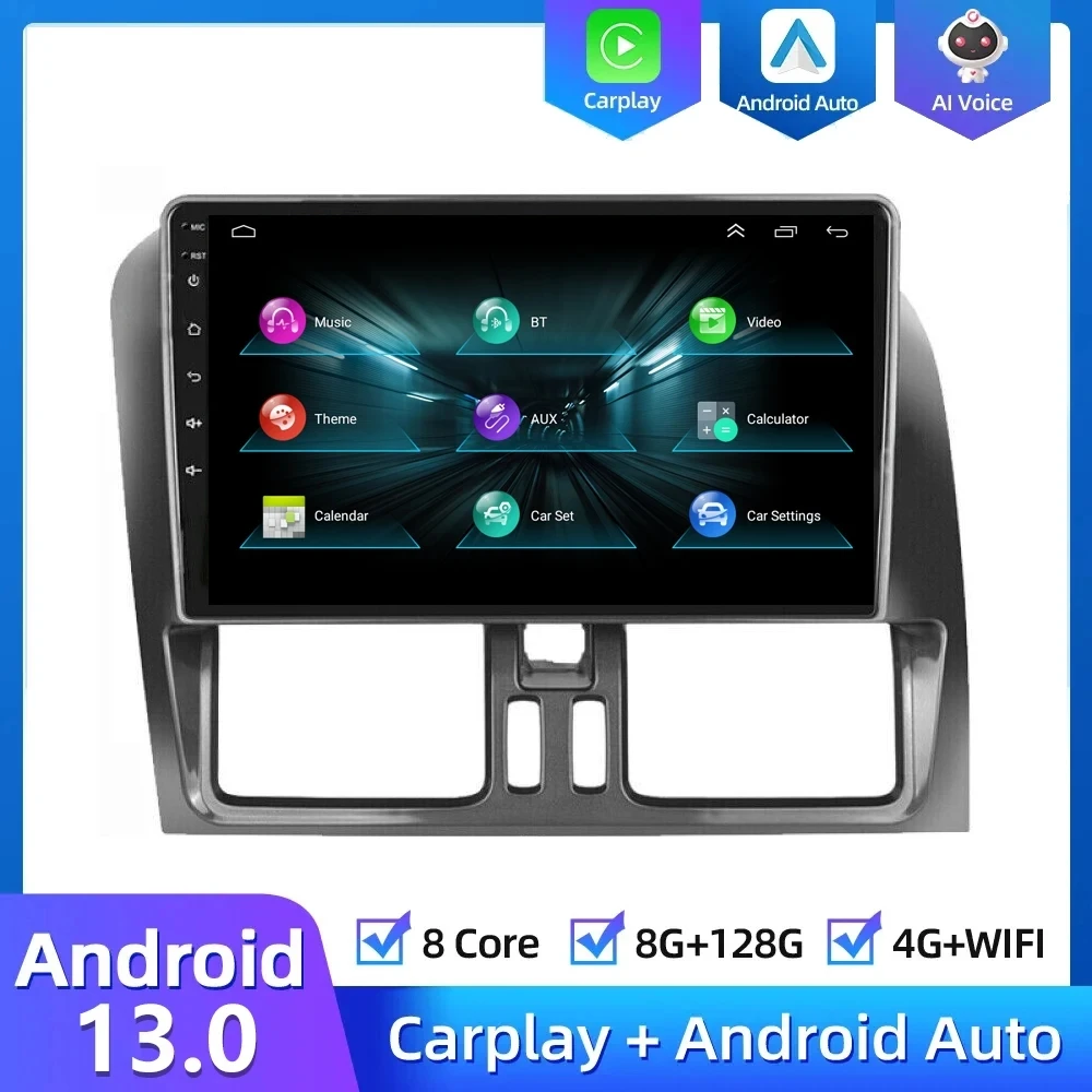 

9 INCH Car Radio Wireless CarPlay Android Auto Radio For Volvo XC60 2007 2010 2013 2014- 2017 Car Multimedia GPS 2 Din Autoradio