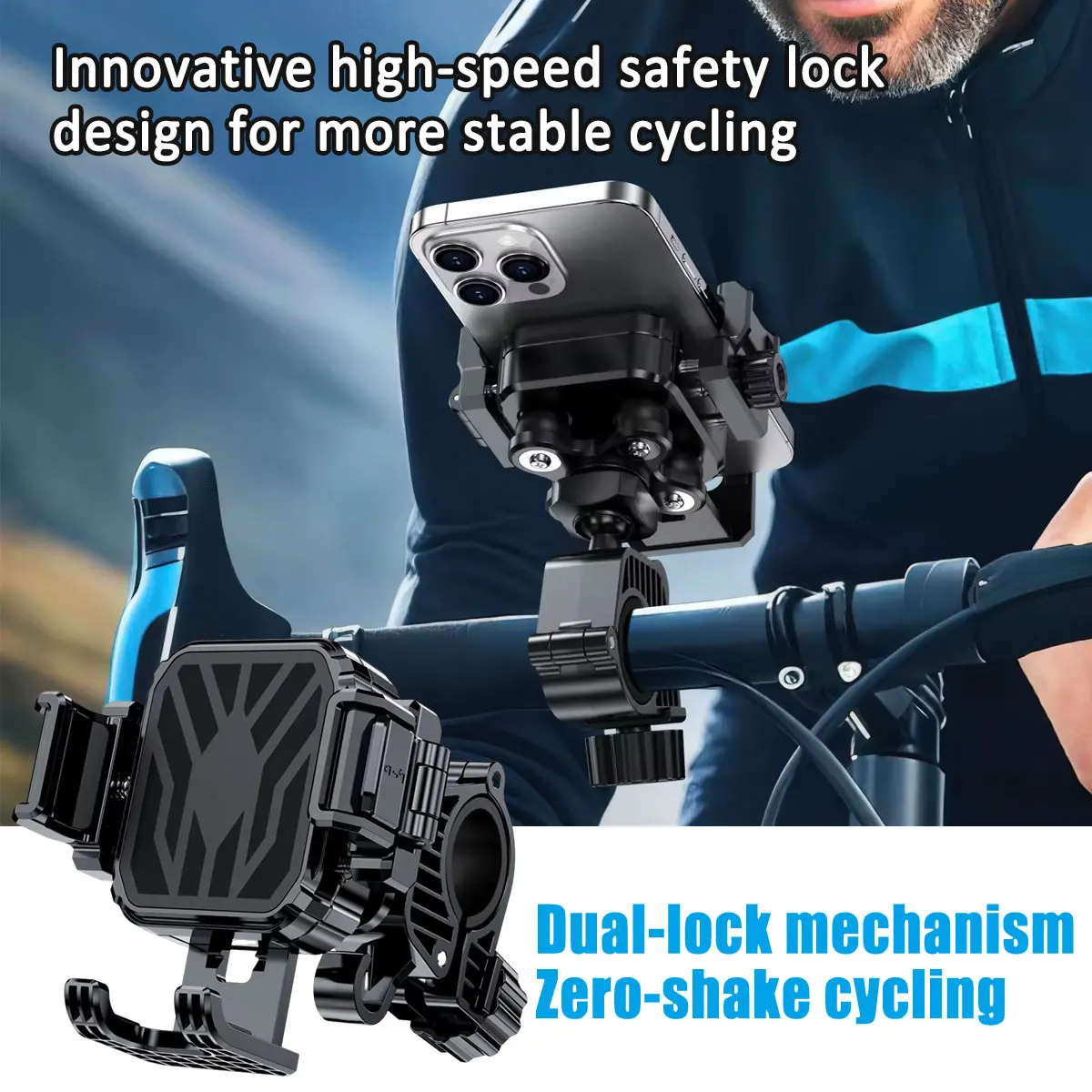 

Амортизирующий держатель для телефона для мотоцикла, регулируемый, с защитой от кражи, быстросъемный, навигационный кронштейн для горных/дорожных велосипедов