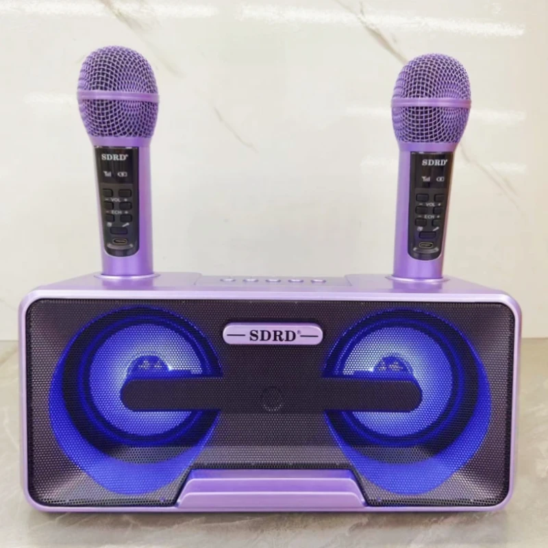 SDRD SD301S New Design Outdoor Bluetooth Speakers Double microphone Set Karaoke Pa Speaker System Multimedia Led Lights Speakers