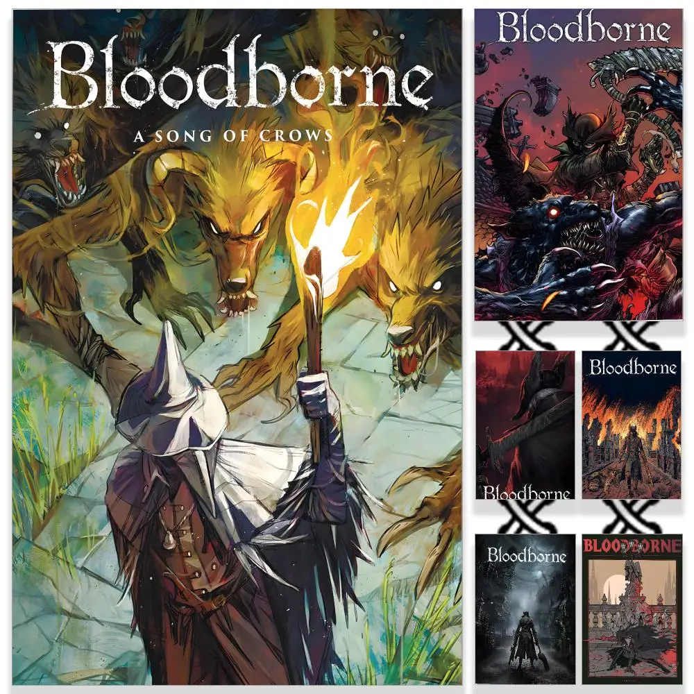 Game B-Bloodborne Poster HD Waterproof PP Self-Adhesive Removable Wall Art Poster for Bedroom Cafe Gym Home Decor Gift