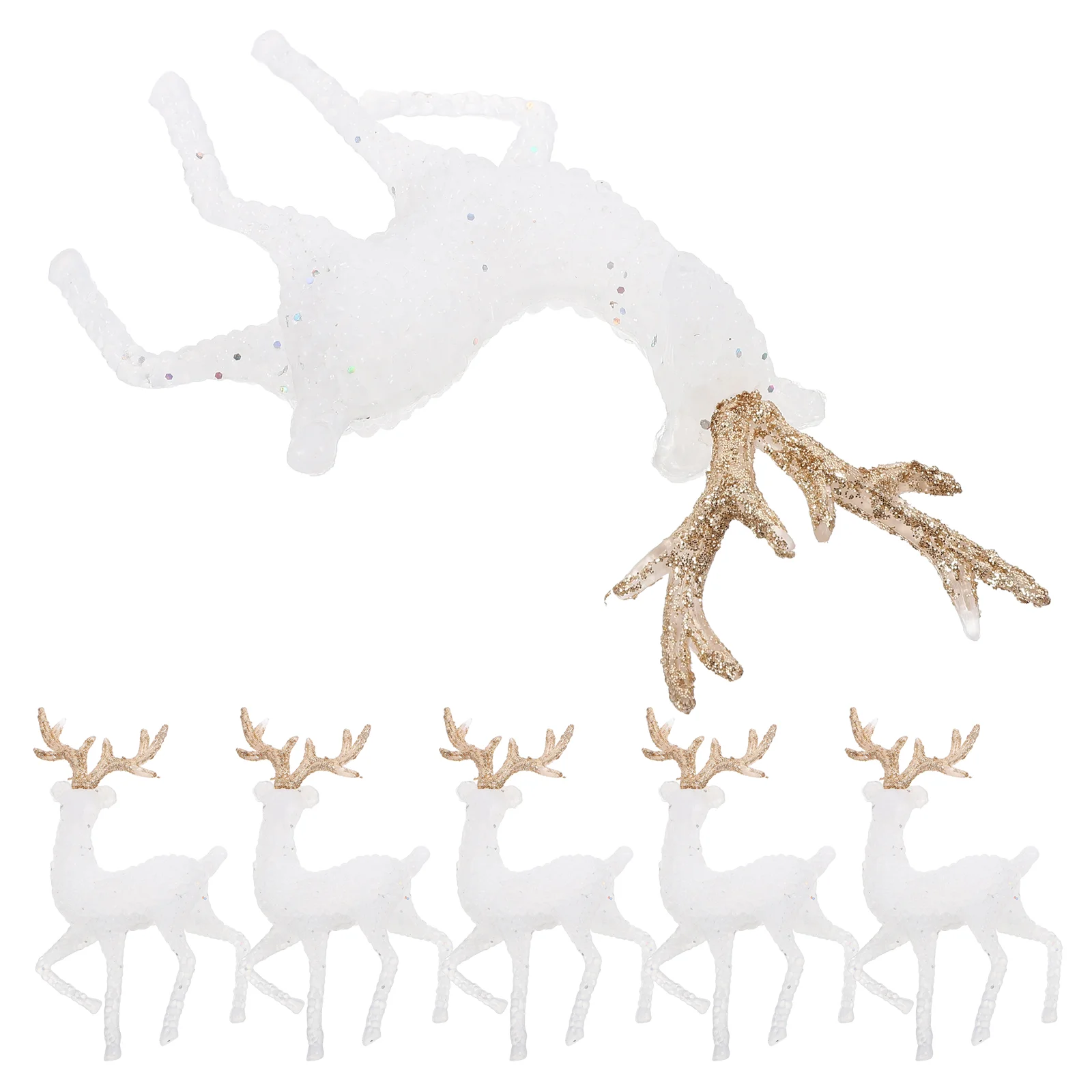 

6 Pcs Vintage Reindeer Elk Office Home Decor Table Christmas Plastic Xmas Standing Figurines