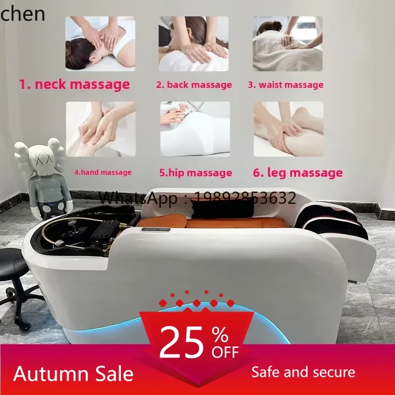 

High-end new electric massage shampoo bed head treatment water circulation fumigation automatic shampoo bed