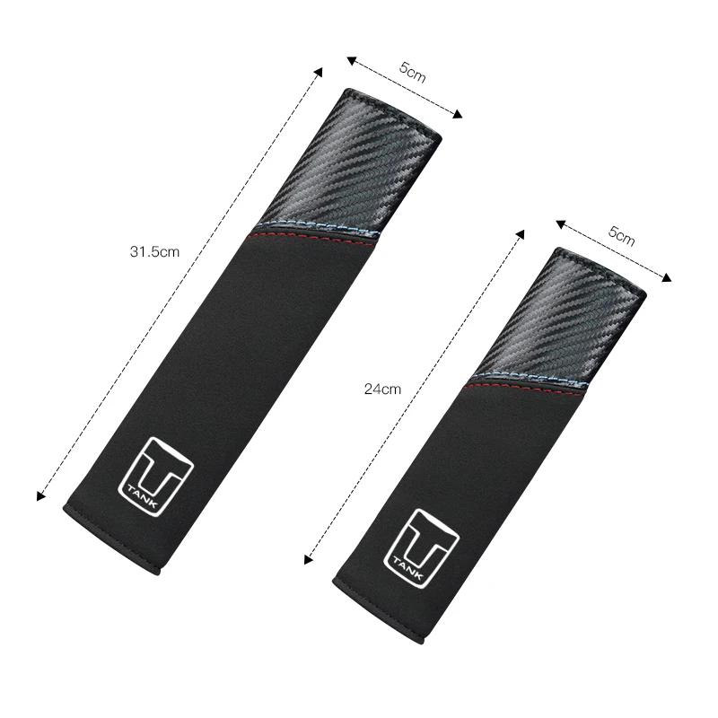 Car Seat Belts Covers Carbon Fiber Belt Shoulder Pad Styling For Great Wall TANK 300 500 700 400 WEY VV5 VV6 VV7 07 - view 6