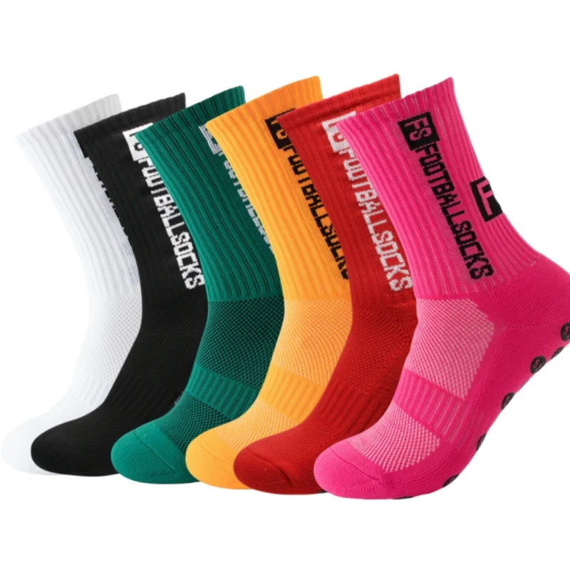 6 Paare/los FS Fußball Socken Neue Stil Runde Silikon Saugnapf Grip Anti Slip Fußball Socken Sport Männer Baseball Rugby socken