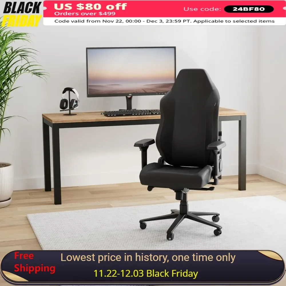 

Gaming Chair Ergonomic PC Game Chair- Lumbar Support Headrest 4D Armrests Computer Chair, Big and Tall Comfortable Large