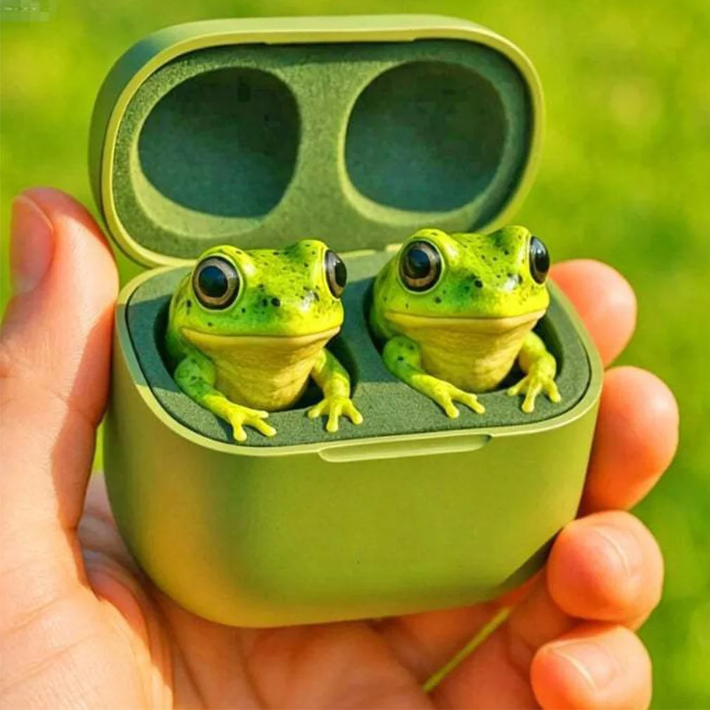 

Mini Cute Frog Bluetooth Earbuds Animal Shaped Earbuds with Charging Case Deep Bass Noise Reduction IPX4 Waterproof Dropshipping