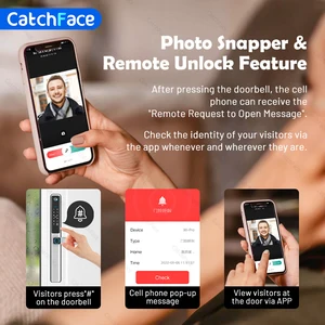 Electronic Keetless Intelligent Electronic Door -Schloss, wasserdichte Kamera, Digitaldruck im Freien, Tuya -WiFi -App, RFID -Code, Aluminium und Gleitglas 12 Hauptverkauf Elektronische Verriegelung für Aluminiumtür - №3